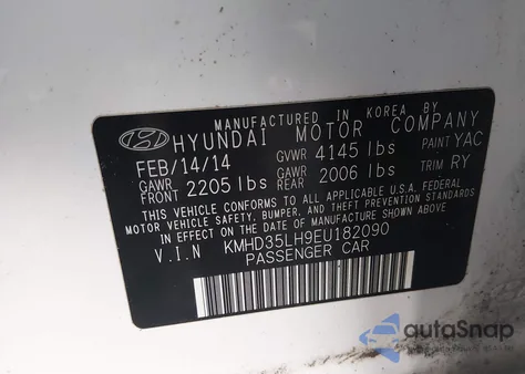 2014 Hyundai Elantra Gt z USA, uszkodzony, nr VIN KMHD35LH9EU182090